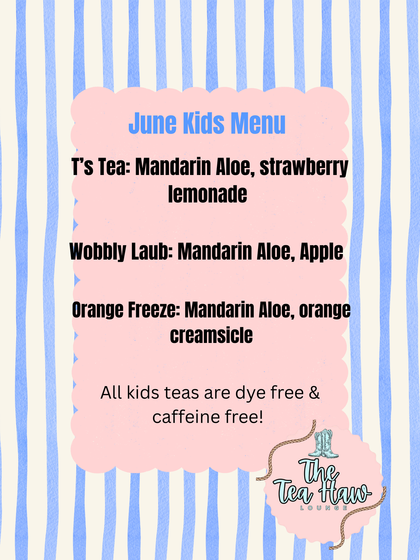 June Kids Menu