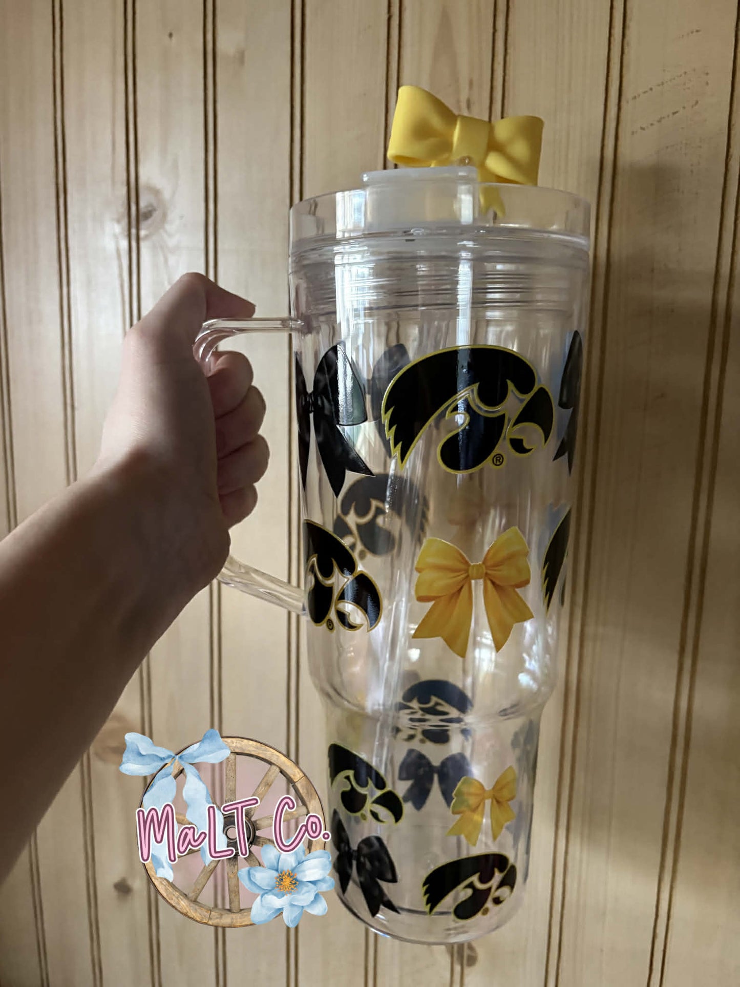 Black and Gold Bow 40 oz Tumbler