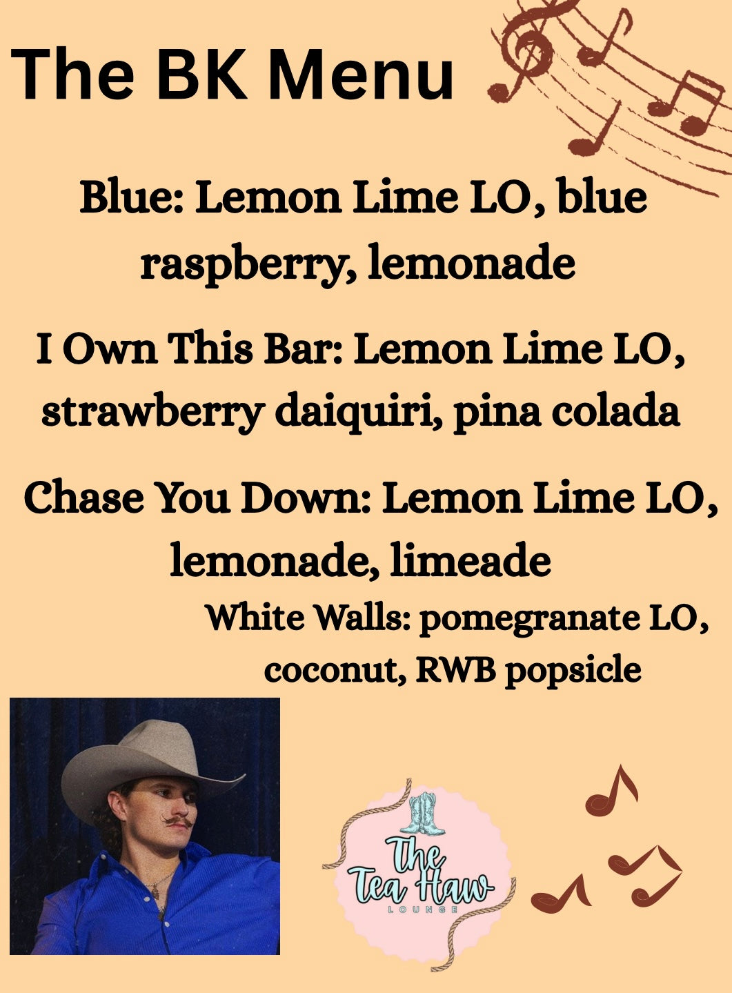 Country Music Menu